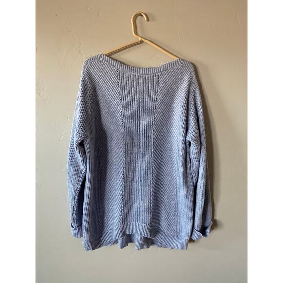 M&S Collections Blue Chunky Knit Women's Pullover Sweater- Size Large - Picture 4 of 4